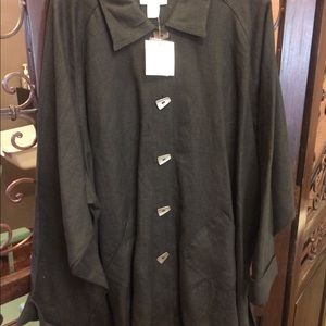 Button up Linen long swing shirt/light coat